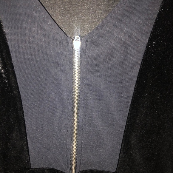 Guess Black Dress - Velvet Peplum Mesh Back Chic - Picture 6 of 11